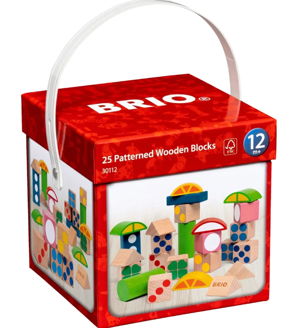 BRIO Byggeklodser m. Mønster - 25 Dele - Multifarvet 30112
