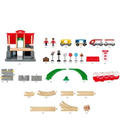 BRIO Legetøj - Centralstation sæt - 37 dele 33989