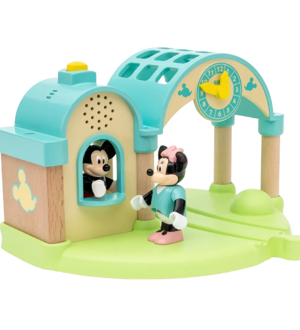 BRIO Togstation m. Mickey Mouse - 4 Dele - Lydoptager 32270