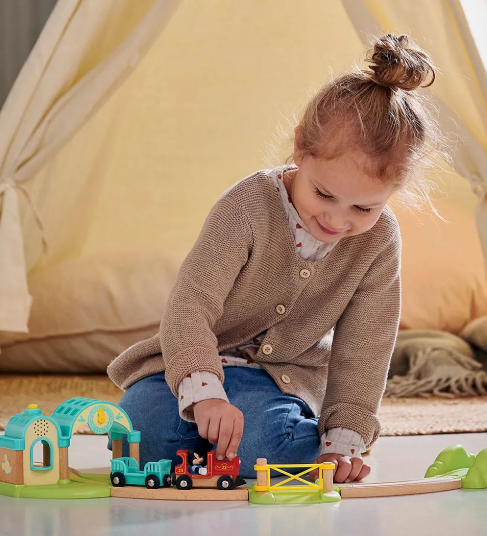 BRIO Togstation m. Mickey Mouse - 4 Dele - Lydoptager 32270