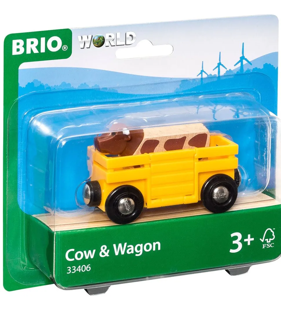 BRIO World Kvægvogn m. Ko - Gul 33406