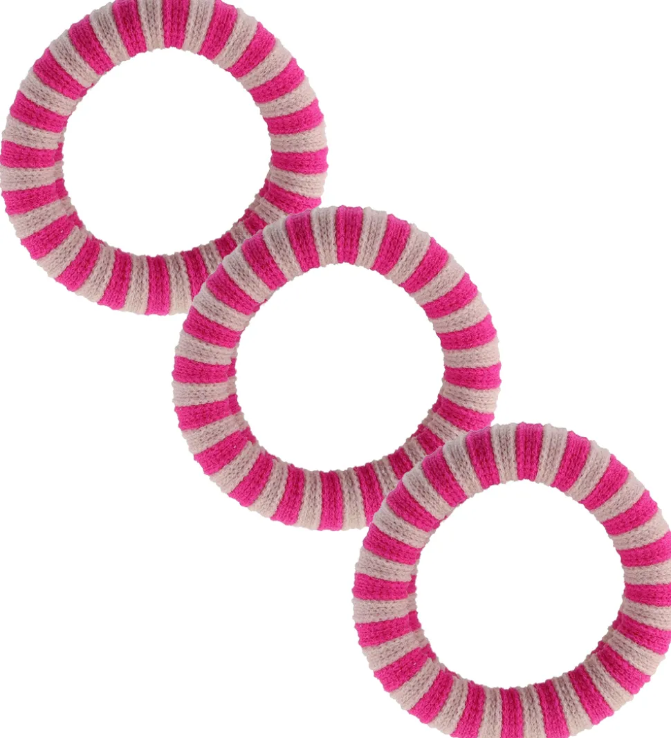 By Stær Hårelastik - 3-pak - Ea - Lyserød/Pink Stribet