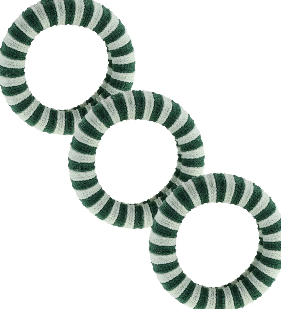 By Stær Hårelastik - 3-pak - Ea - Flaskegrøn/Salvie Stribet