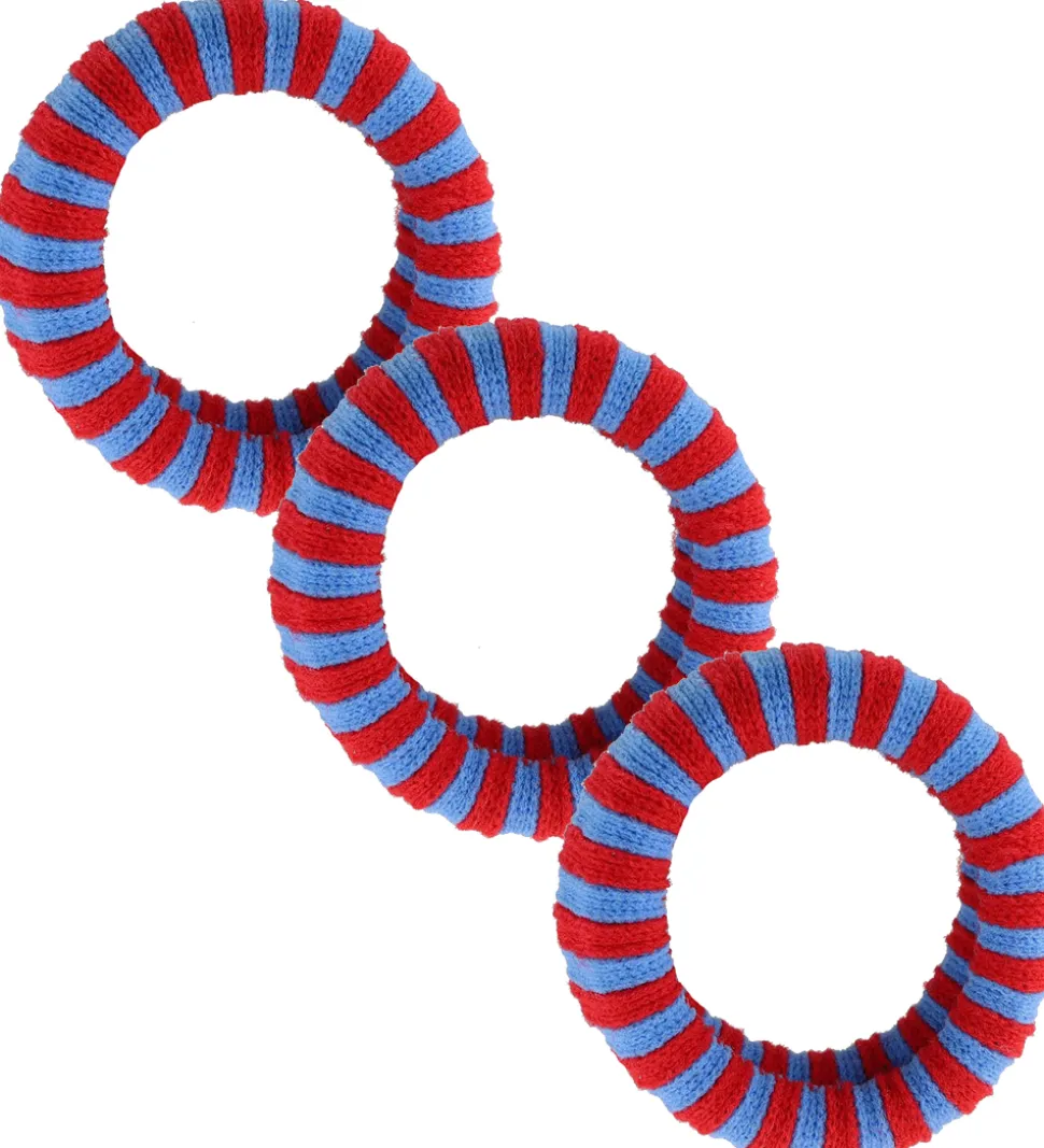 By Stær Hårelastik - 3-pak - Ea - Rød/Blå Stribet