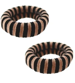 By Stær Hårelastikker - 3-pak - Ea - Stribet Sort/Rosa