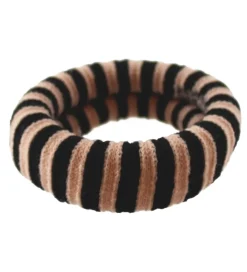By Stær Hårelastikker - 3-pak - Ea - Stribet Sort/Rosa