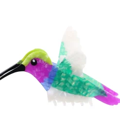 By Stær Hårklemme - Kolibri - 12x8 cm - Grøn/Lilla