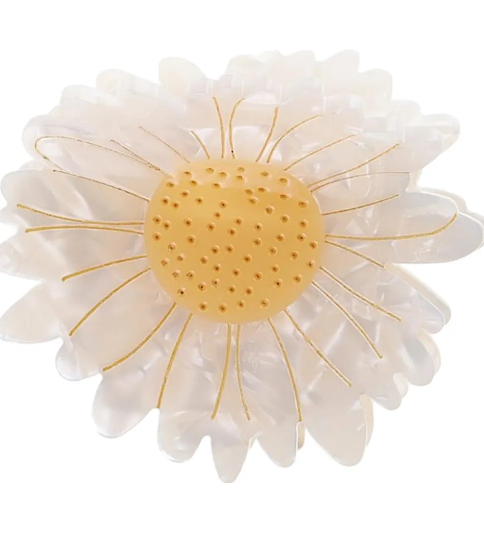 By Stær Hårklemme - Marguerit - Råhvid/Gul