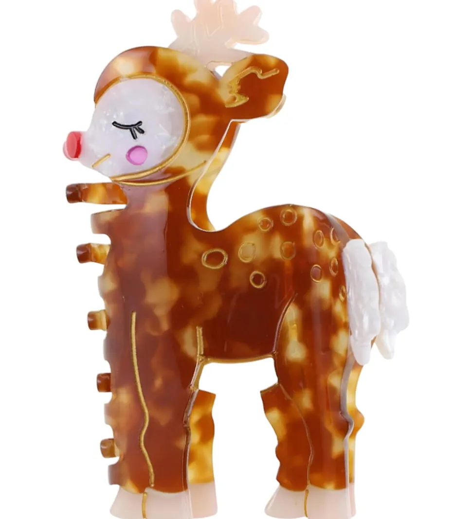 By Stær Hårklemme - Rensdyr - 9x5 cm - Brun