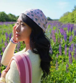 By Stær Tørklæde - Iduna - Rosa/Mørkeblå