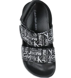 Calvin Klein Badesandaler - Velcro - Sort m. Hvid
