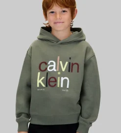 Calvin Klein Hættetrøje - Color Logo - Thyme Green