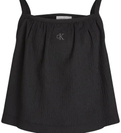 Calvin Klein Top - Rib - Crinkle Strap - Ck Black
