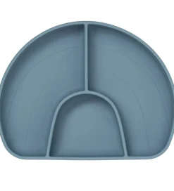 Cam Cam Tallerken - Silikone - 3 Rum - Rainbow - Midnight Blue