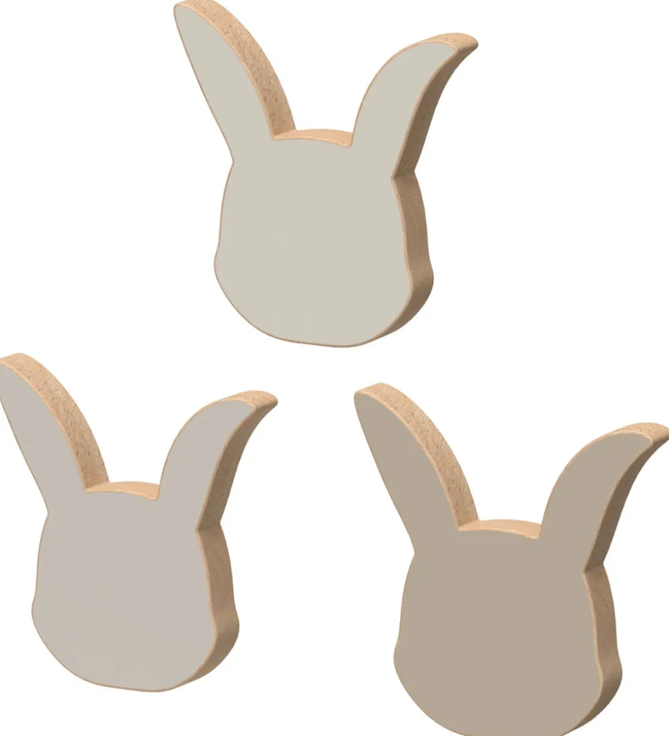 Cam Cam Træknager - 3-pak - 9,6x10x6,5 cm - Kanin