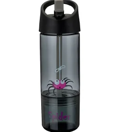 Carl Oscar Drikkedunk m. Sugerør - 2-i-1 - Grå m. Edderkop