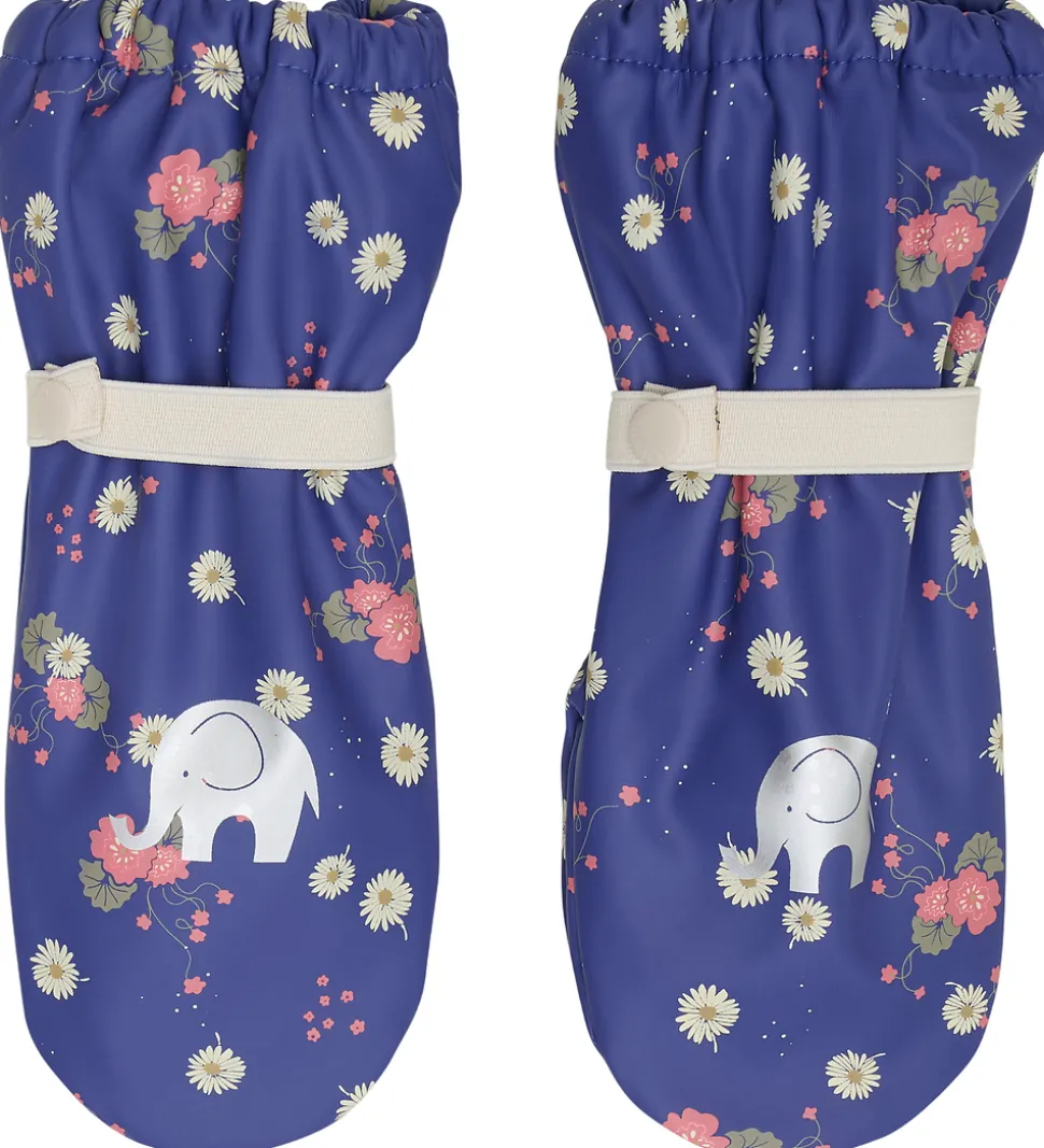 CeLaVi Luffer m. Fleece - PU - Skipper Blue m. Blomster