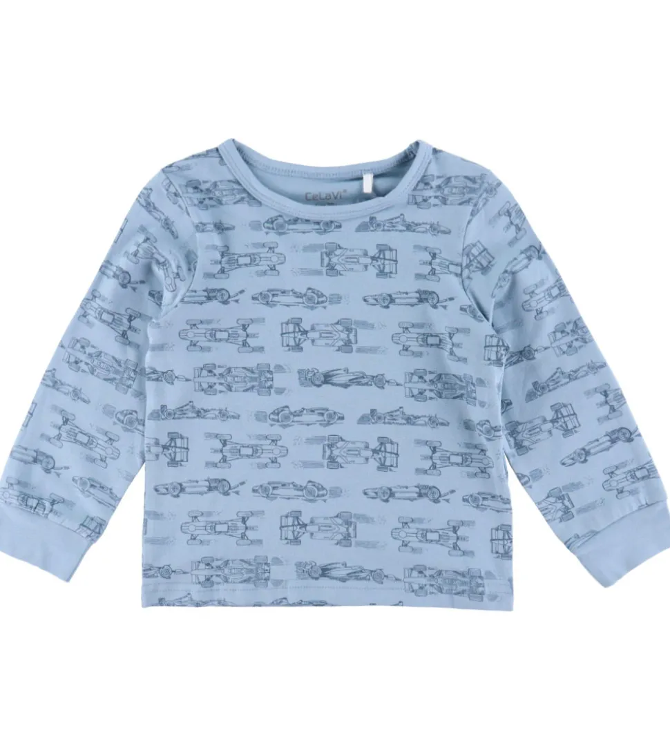 CeLaVi Nattøj - 2-delt - Ashley Blue m. Racerbiler