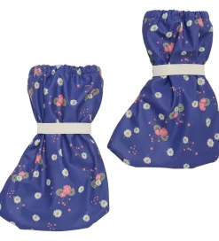 CeLaVi Overtrækssko m. Fleece - PU - Skipper Blue m. Blomster