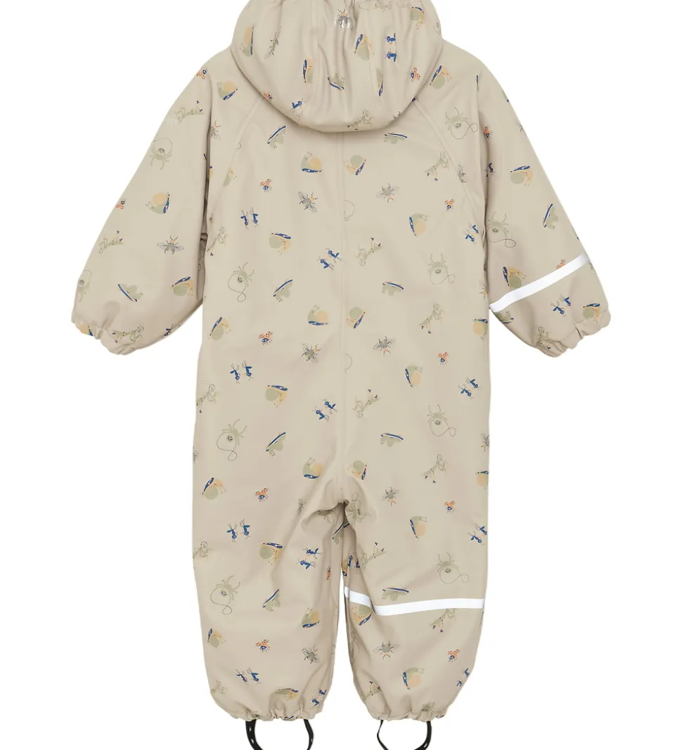 CeLaVi Regndragt m. Fleece - PU - White Pepper m. Print