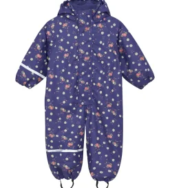 CeLaVi Regndragt m. Fleece - PU - Skipper Blue m. Print