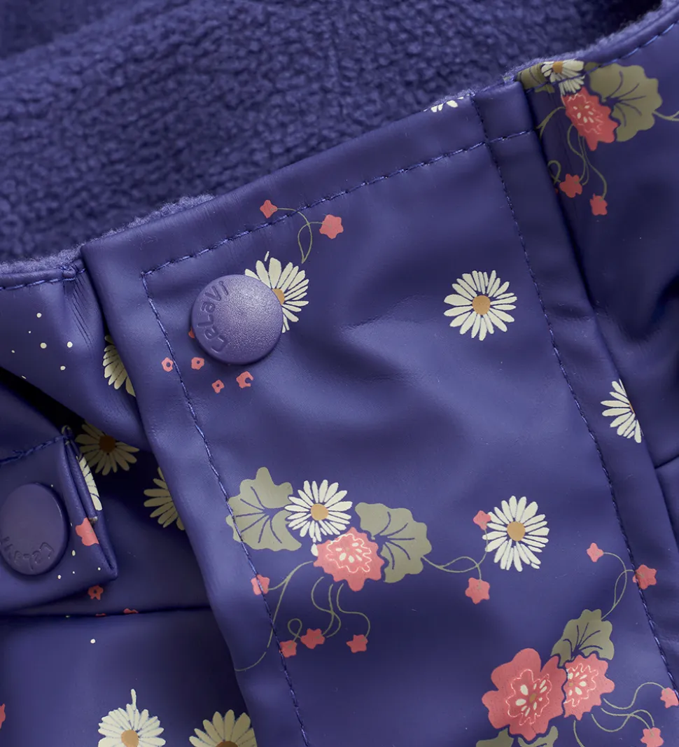 CeLaVi Regndragt m. Fleece - PU - Skipper Blue m. Print