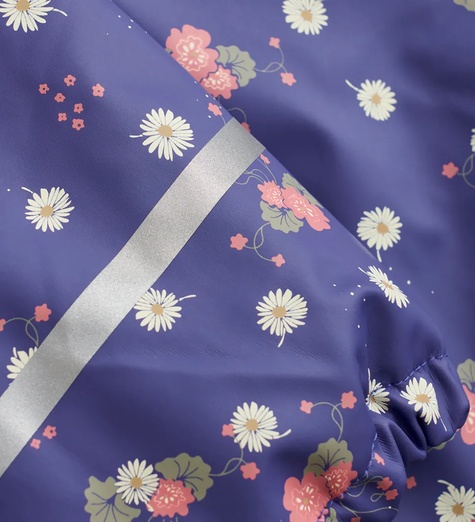 CeLaVi Regndragt m. Fleece - PU - Skipper Blue m. Print