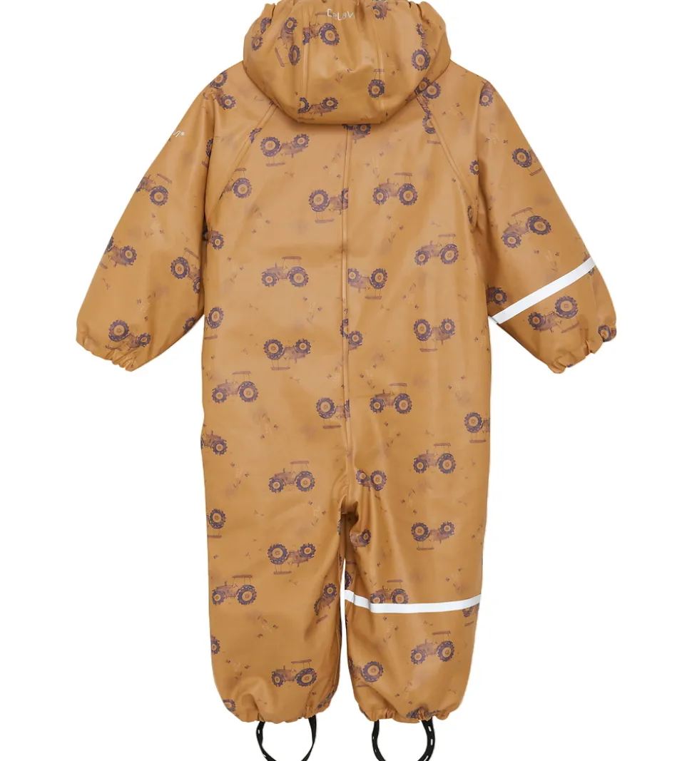 CeLaVi Regndragt m. Fleece - PU - Apple Cinnamon m. Print