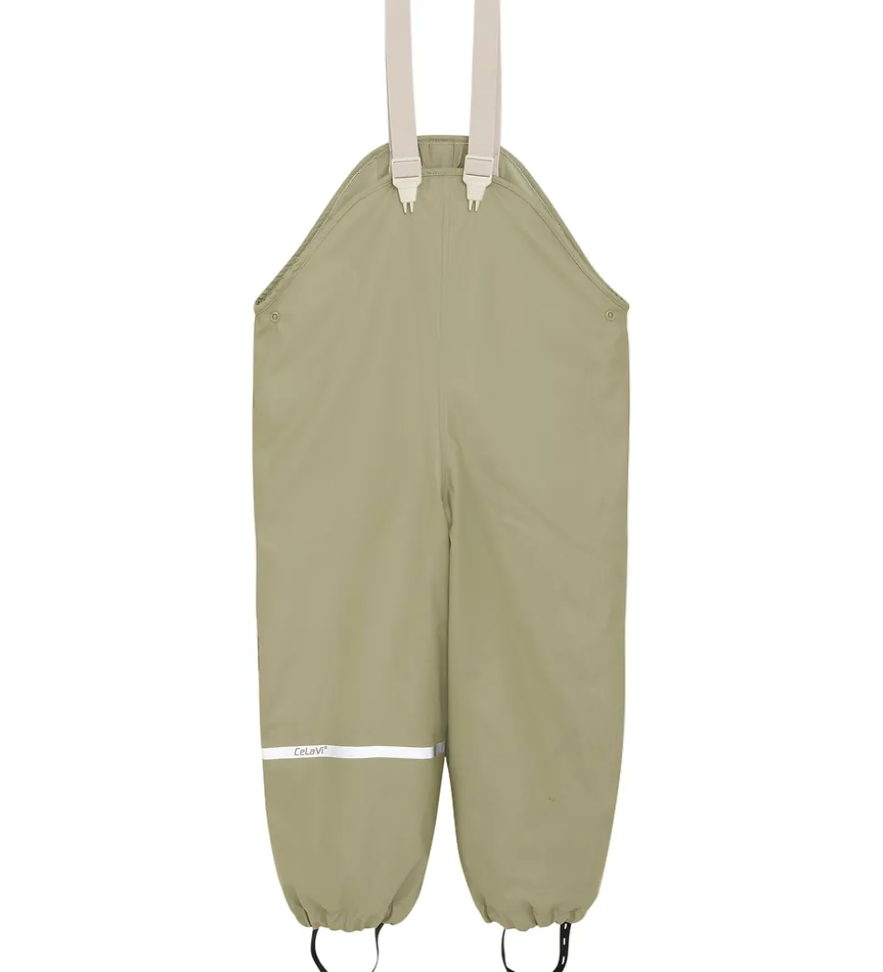 CeLaVi Regntøj m. Seler/Fleece - Recycle PU - White Pepper m. Pr