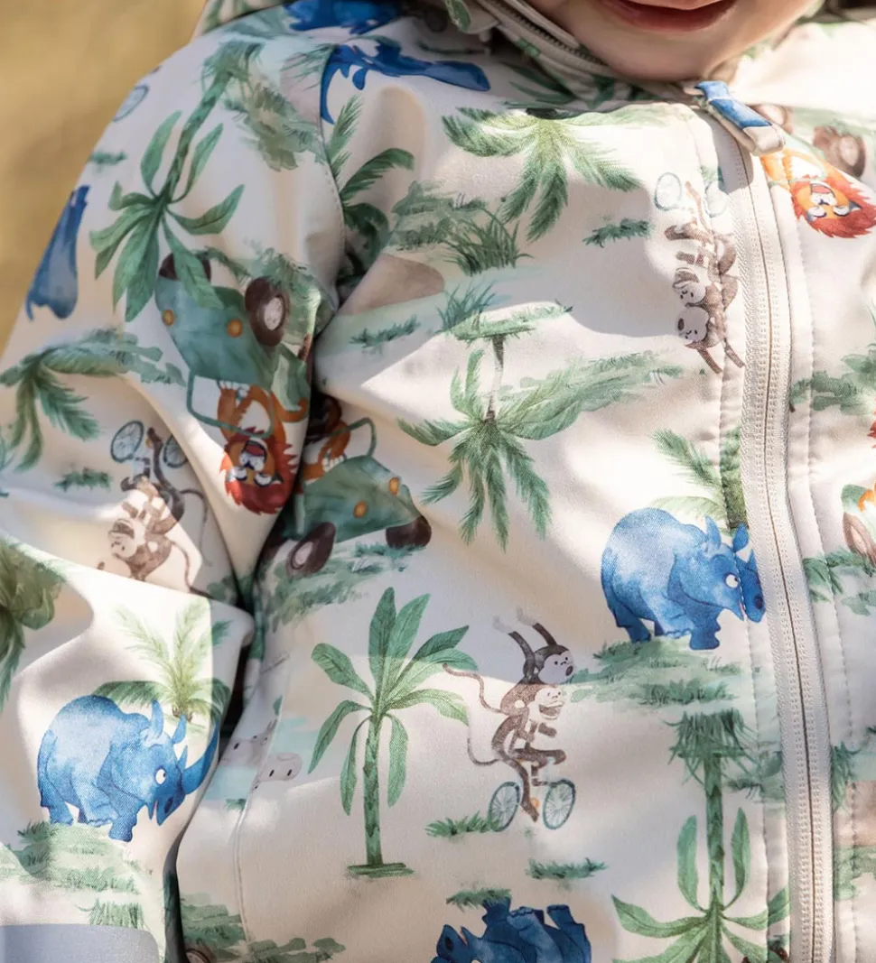 CeLaVi Softshelljakke - Dress Blues/Creme m. Elefanter