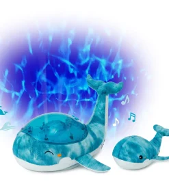 Cloud-B Natlampe m. Lyd - Tranquil Whale m. Unge - 30x28x13 cm -