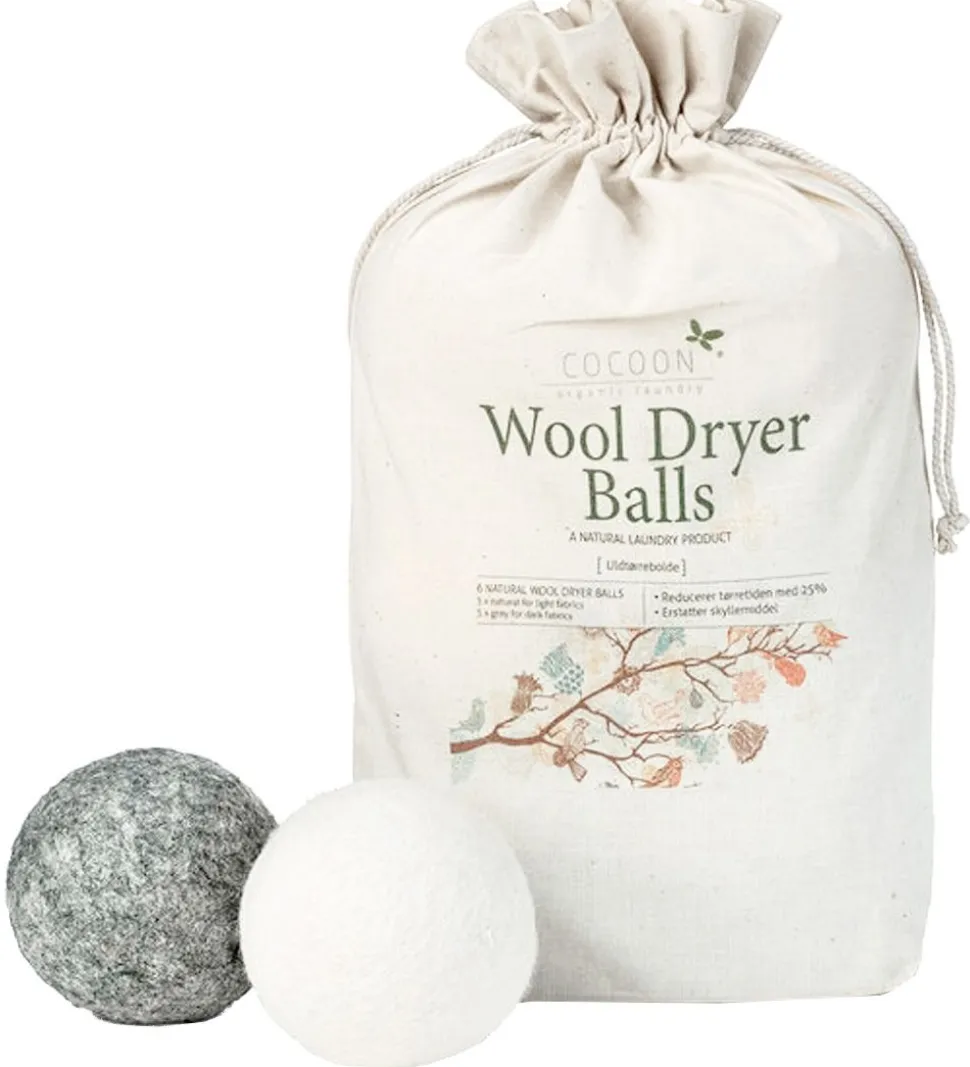 Cocoon Company Vaskebolde - Uld - 6-pak - Grå/Hvid