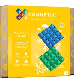 Connetix Magnetplader - 2 Dele - Blå og Grøn