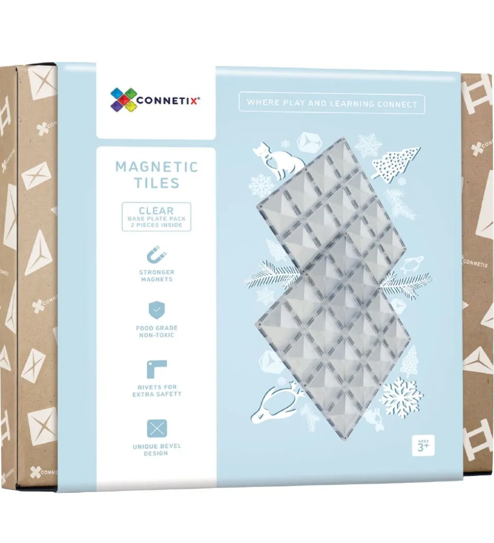 Connetix Magnetplader - 2 Dele - Clear