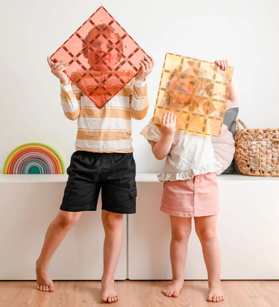 Connetix Magnetplader - 2-Dele - Lemon & Peach