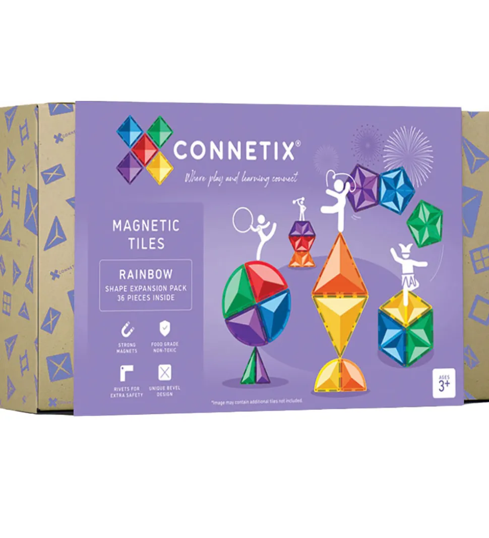Connetix Magnetsæt - 36 Dele - Rainbow Shape Expansion Pack