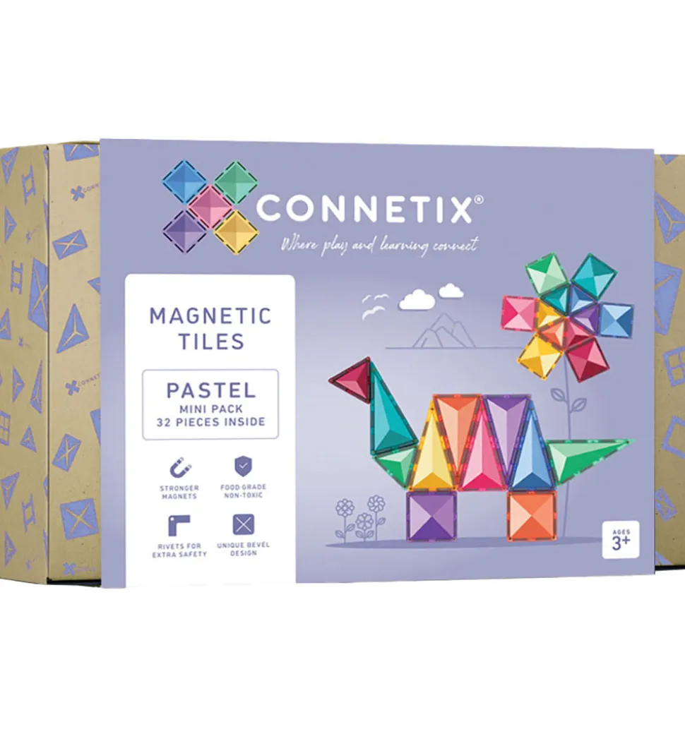 Connetix Magnetsæt - 32 Dele - Pastel Mini Pack