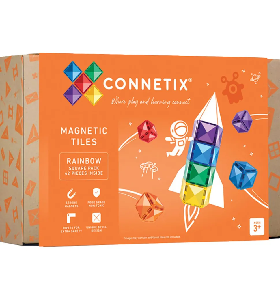 Connetix Magnetsæt - 42 Dele - Rainbow Square