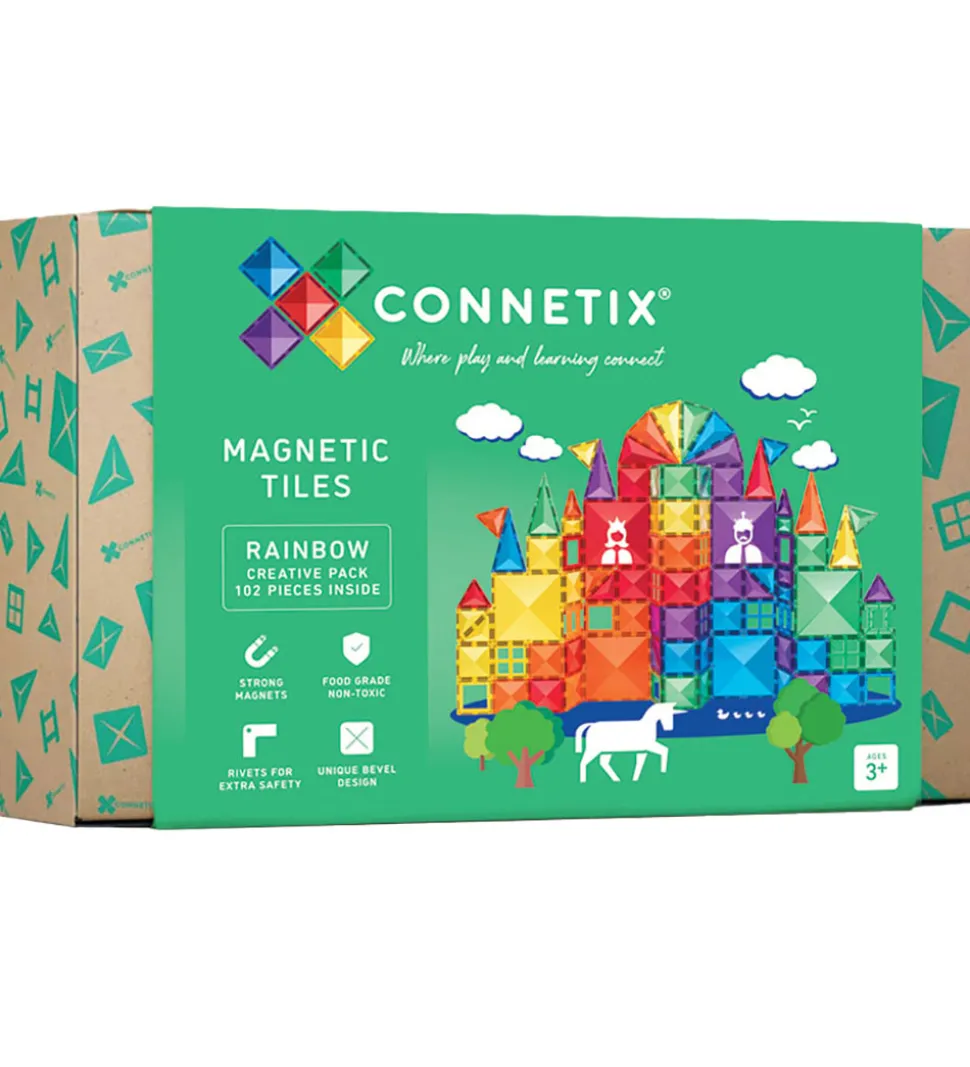 Connetix Magnetsæt - 102 Dele - Rainbow Creative Pack