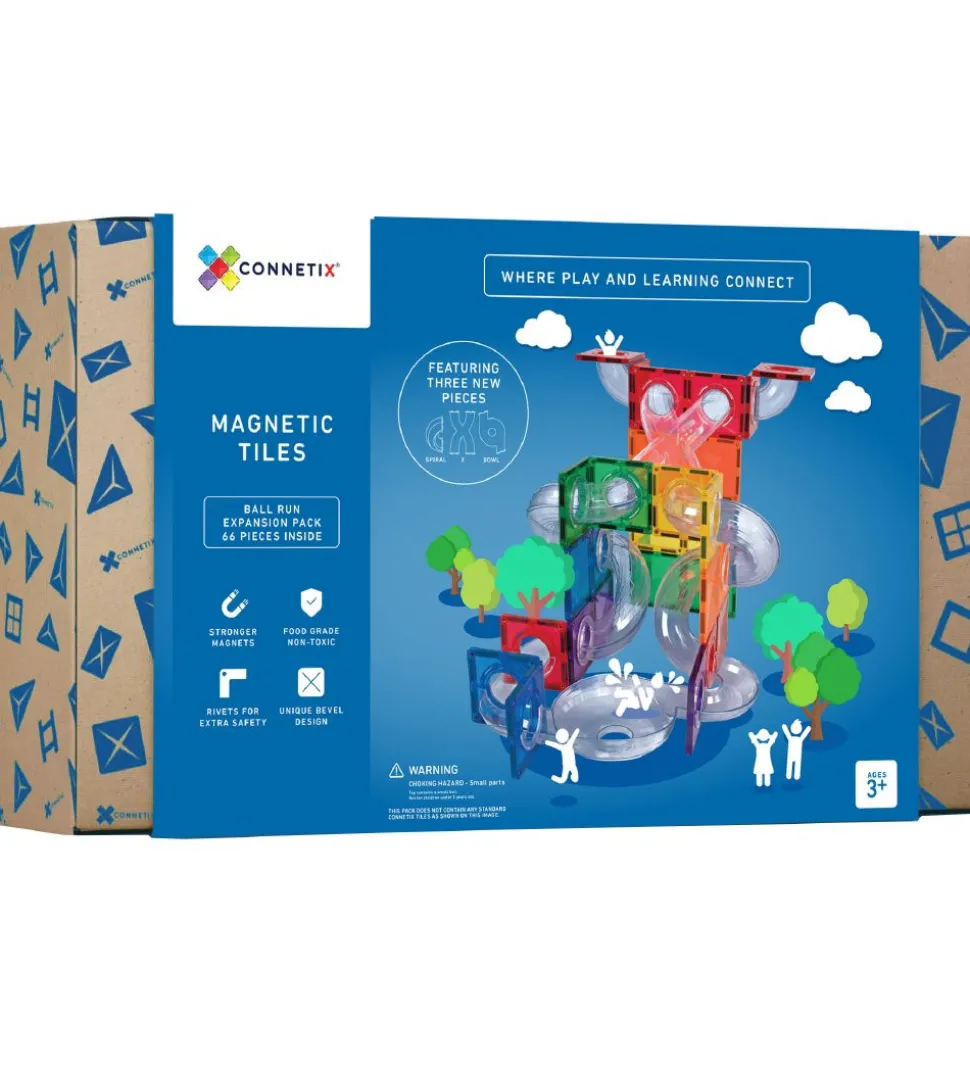 Connetix Magnetsæt - Udvidelsespakke - 66 Dele - Ball Run