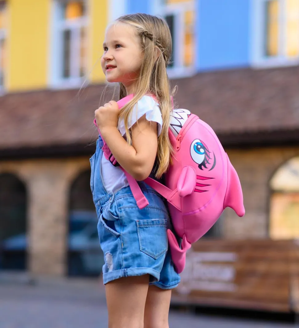 Crazy Safety Børnehavetaske - Shark - Pink