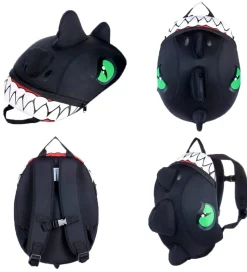 Crazy Safety Børnehavetaske - Dragon - Sort