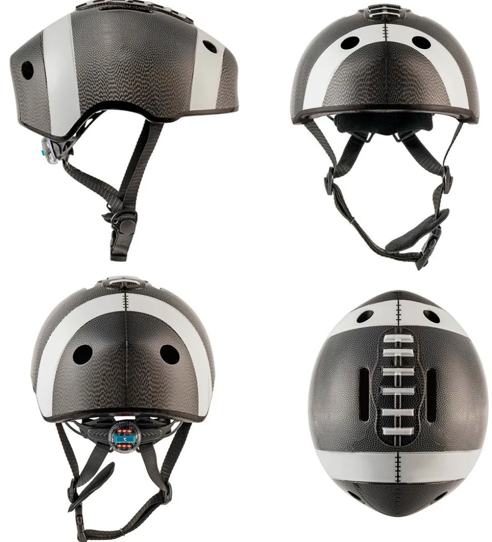 Crazy Safety Cykelhjelm m. Lys - Football - Sort