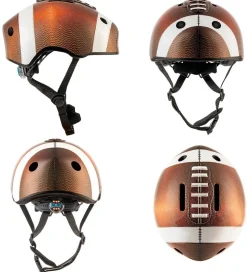 Crazy Safety Cykelhjelm m. Lys - Football - Brun