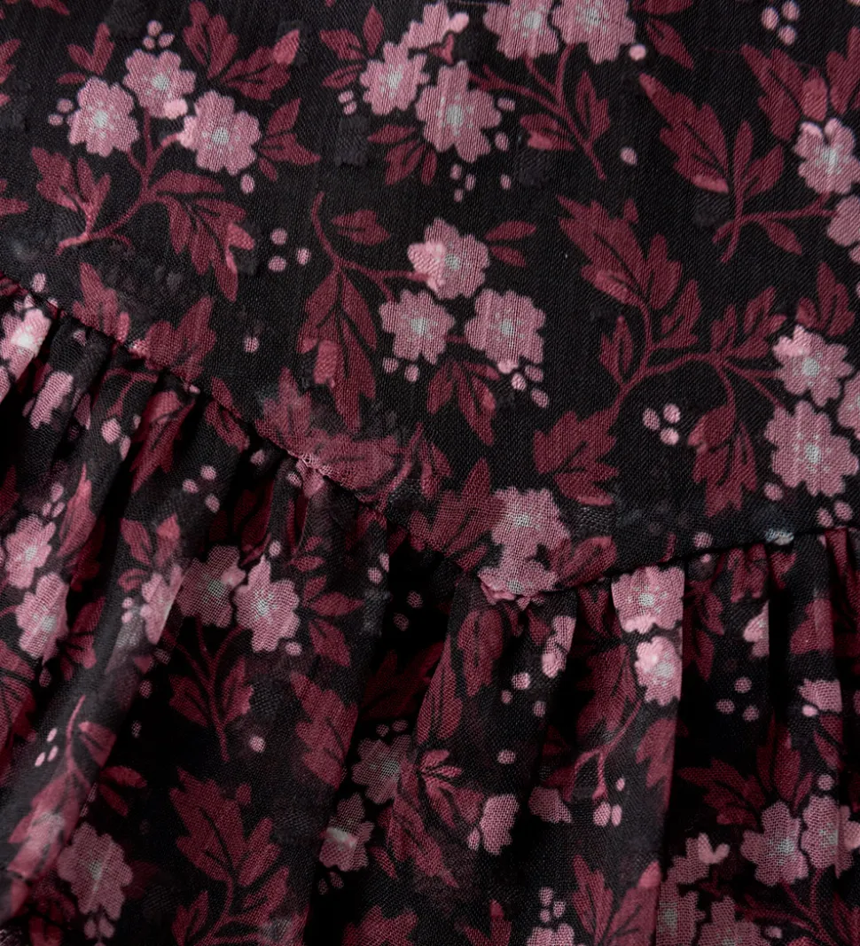 Creamie Nederdel - Flower Dobby - Sort