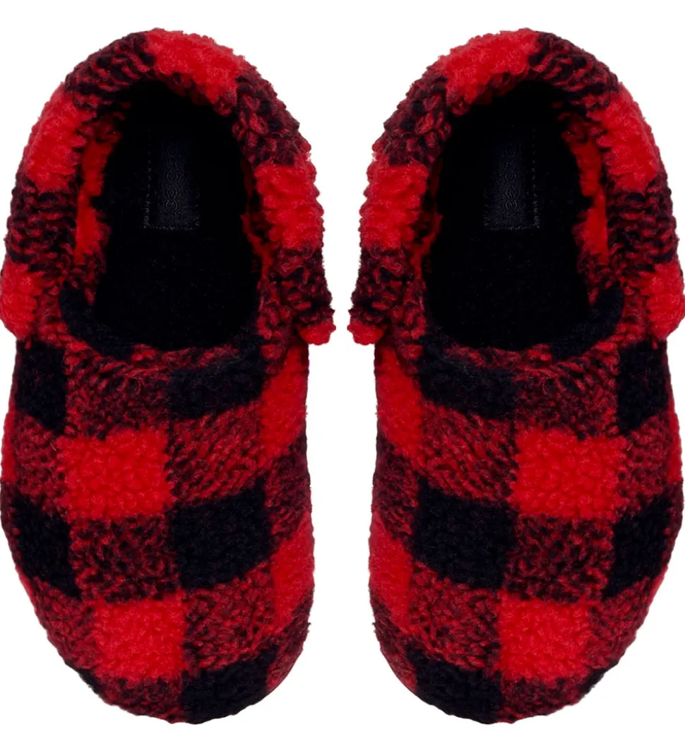 Crocs Hjemmesko - Classic Buff Check Cozzy Slipper - Varsity Red