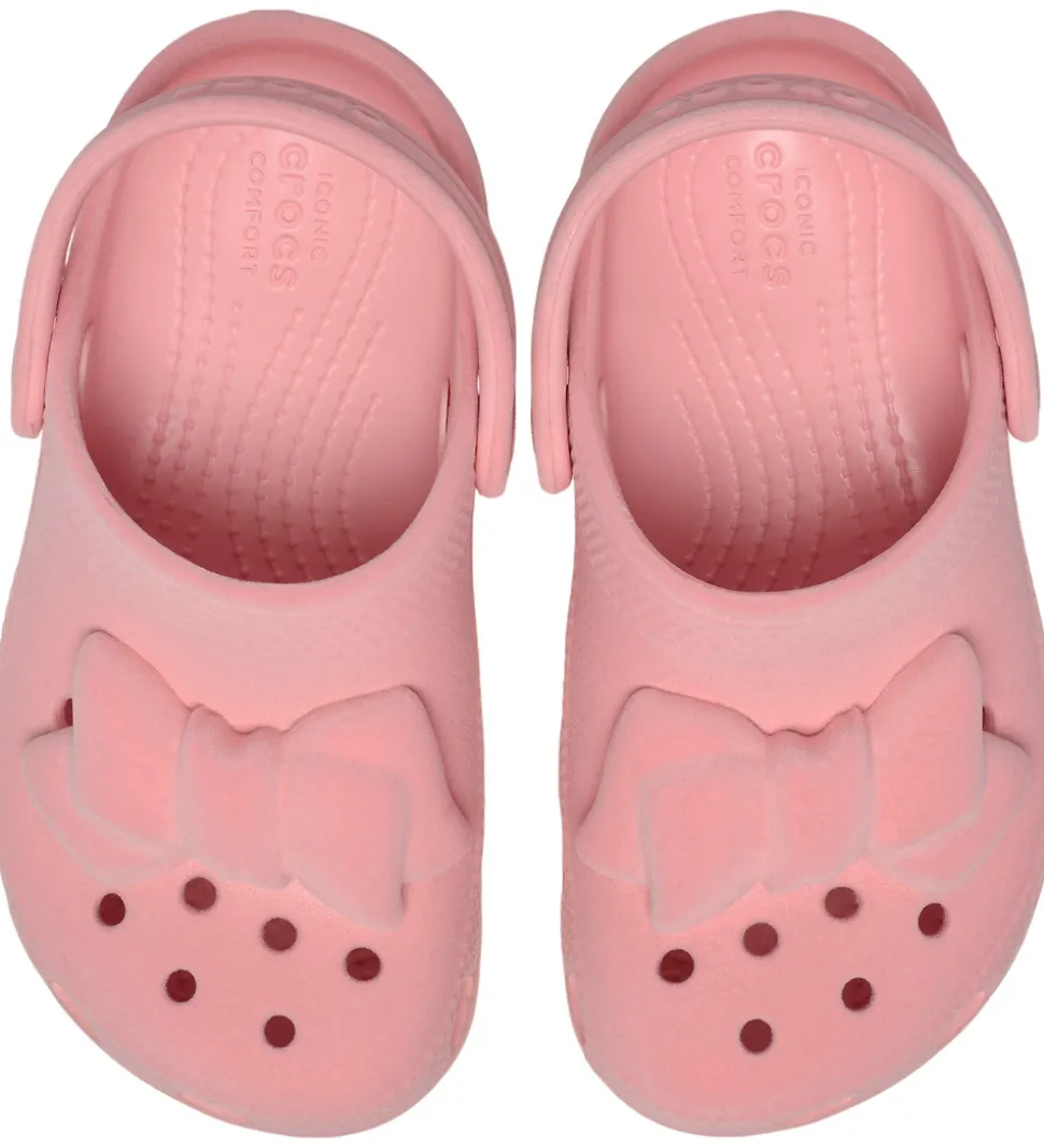 Crocs Sandaler - Classic Velvet Bow Clog T - Powder Pink