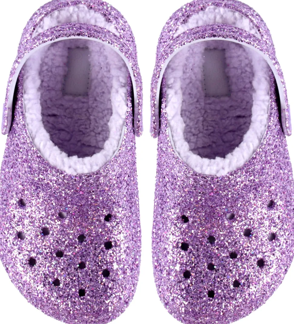 Crocs Sandaler m. For - Classic Lined Chunky Glitter - Purple Mo