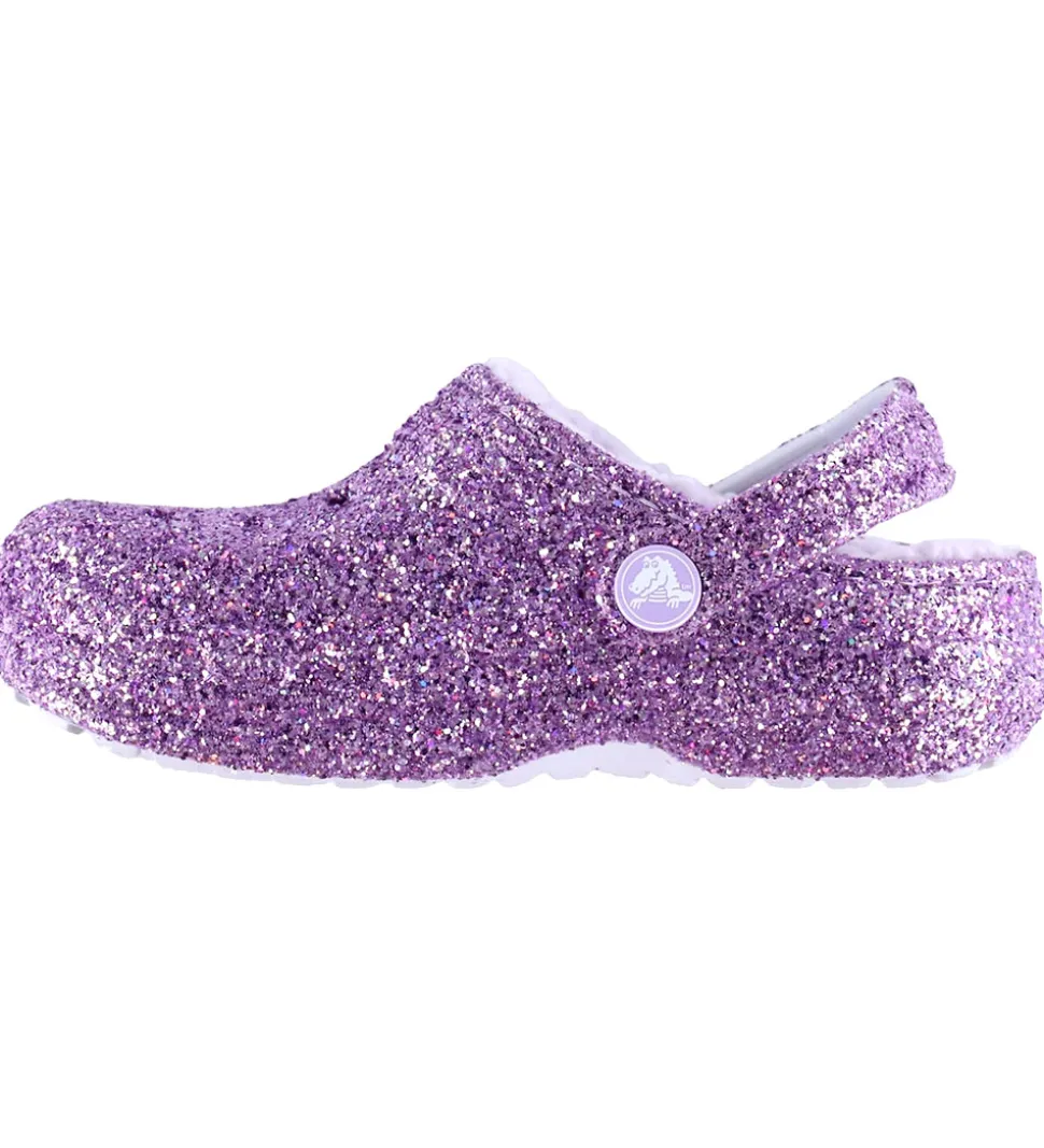 Crocs Sandaler m. For - Classic Lined Chunky Glitter - Purple Mo