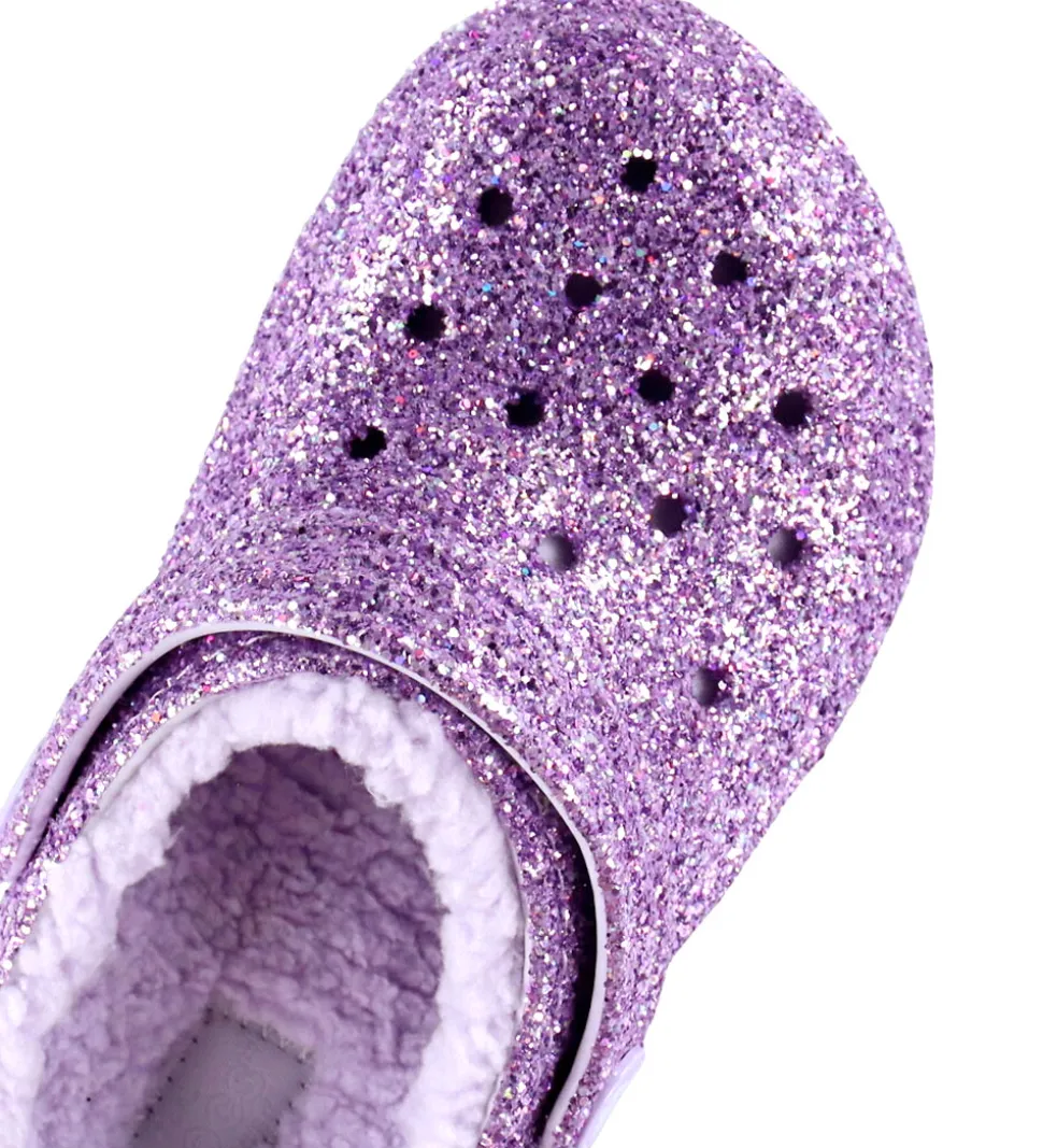 Crocs Sandaler m. For - Classic Lined Chunky Glitter - Purple Mo